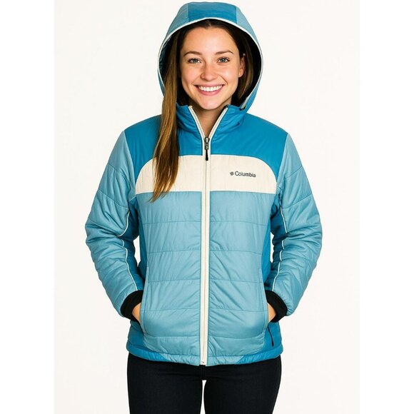 Columbia Omni Shield Winter Jacket Womens M Interchange Hooded Outdoor Layer - Picture 1 of 16